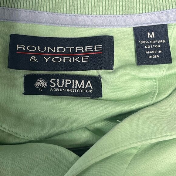 Roundtree & Yorke Supima Cotton Polo Shirt Mint Green Size M - Picture 3 of 3